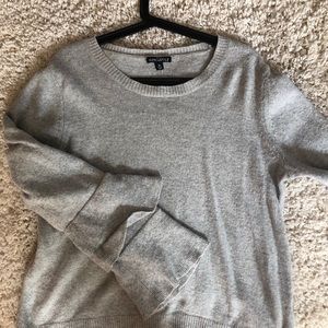 Grey Jcrew Ruffle Sleeve Sweater